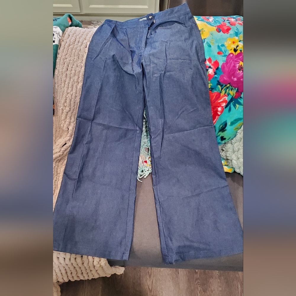 Express Blue Wide Leg Pants